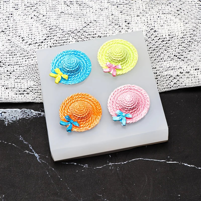 1 piece, four straw hat cake silicone mold chocolate baking tool biscuit jelly pudding baking tool