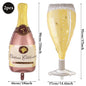 Champagne Bottle and Goblet Wine Glass Large Mylar Balloons Valentines Engagement Wedding Birthday Anniversary Party Decorations