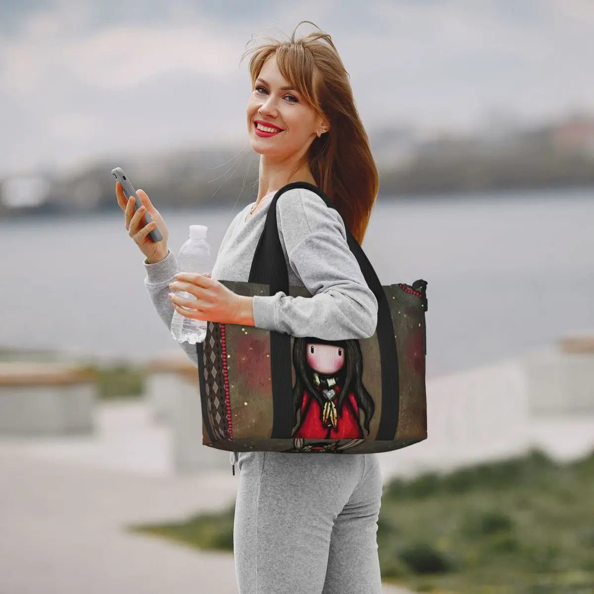 Santoro Gorjuss Large Beach & Travel Tote – Women’s Yoga, Gym, Shopping Shoulder Duffle Bag