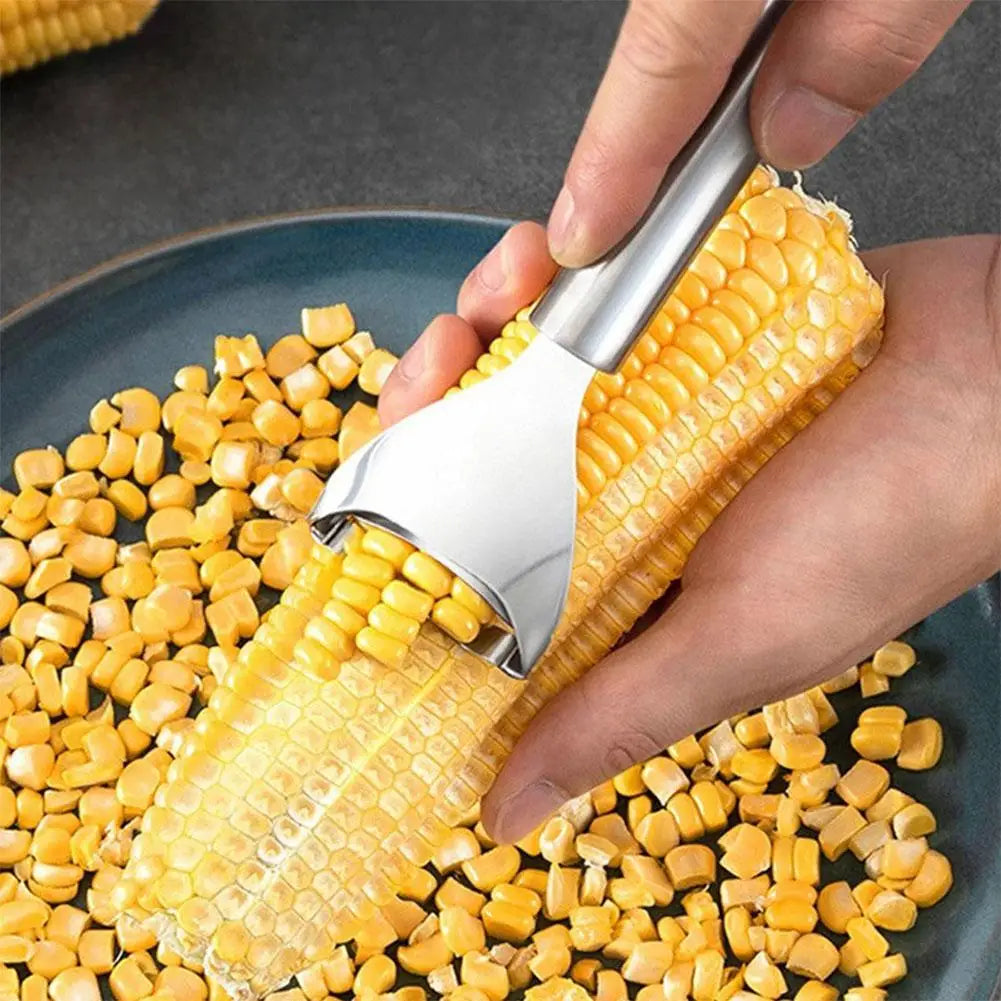 1 Pcs 304 Stainless Steel Corn Thresher Granulator Stripper Peeler Kitchen Reliable Cutter Kernel Gadget Food-grade E7Y8