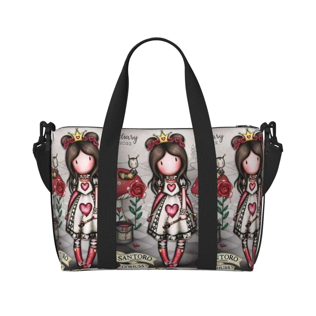 Santoro Gorjuss Large Beach & Travel Tote – Women’s Yoga, Gym, Shopping Shoulder Duffle Bag