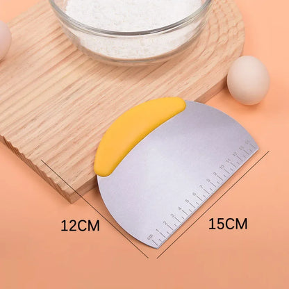 Stainless Steel Pastry Cutter Flour Pastry Scraper Chopper Scale Dough Pizza Cutter Comfortable Handle Kitchen Baking Tools