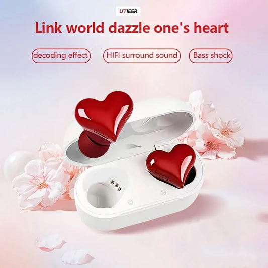 Heart-shaped Wireless Bluetooth Earphones With Noise Reduction