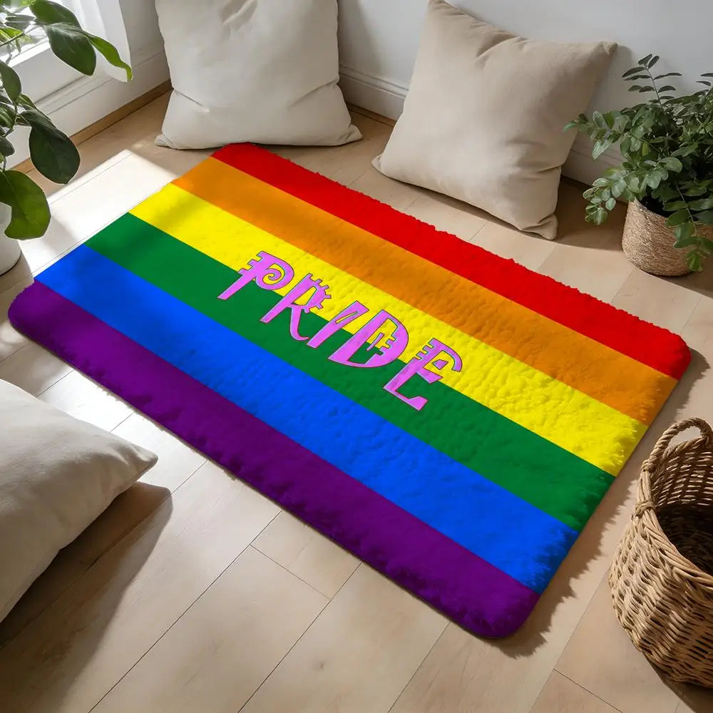 Pride Soft Flannel Absorbent Non‑Slip Floor Mat for Home, Bedroom & Bathroom