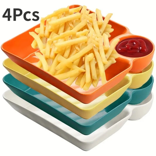 set of 4 plastic platters 7.3 ' X 6.6