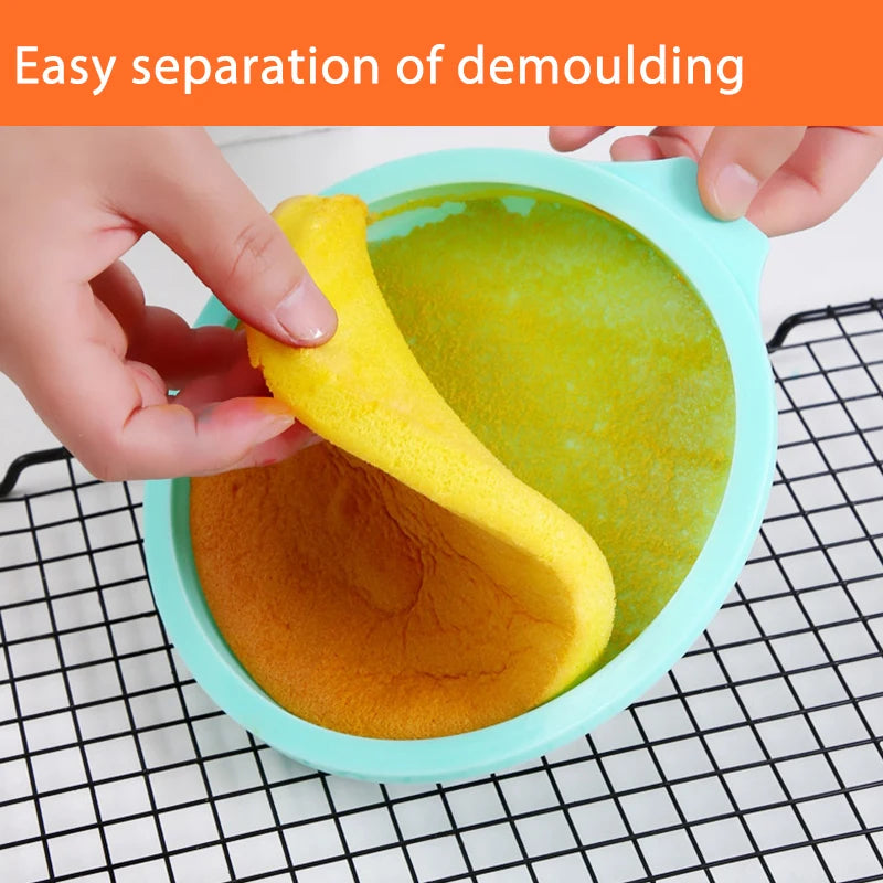 1pc/4pcs Round Silicone Cake Pan Set – Non‑Stick Rainbow Baking Molds for Pizza & Pancakes