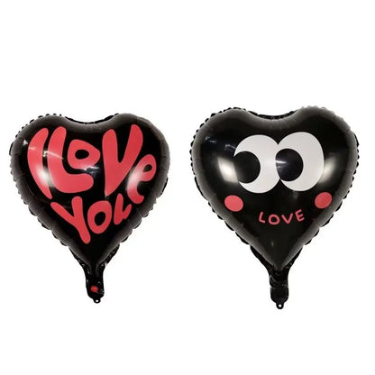 50‑Pack 18" Valentine’s Day Heart Foil Balloons – “I Love You” Helium Wedding & Romantic Party Decorations