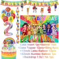 Cartoon Rainbow Doll High School Theme Background Birthday Party Decoration Supplies Disposable Cup Cutlery Balloon Baby Gift