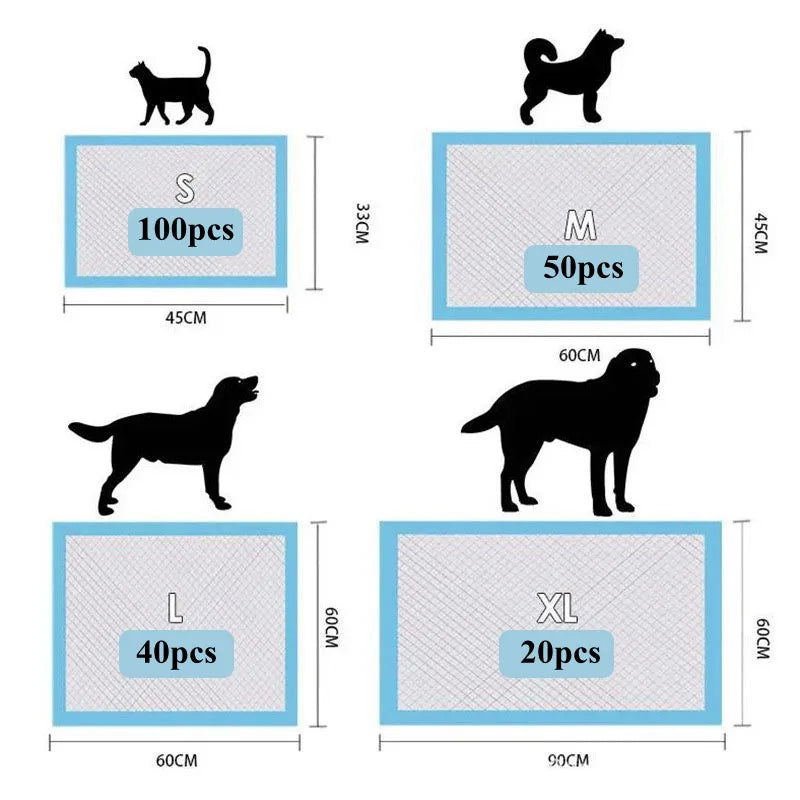 1Pack/20/40/50/100Pcs Super Absorbent Pet Diaper Dog Training Pee Pads Disposable Mat Cat Dog Diapers Quick-dry Surface Mat