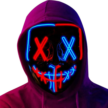 Poptrend LED Light‑Up Halloween Mask – Scary Cosplay Masquerade Mask for Festivals, Parties & Carnival Gifts