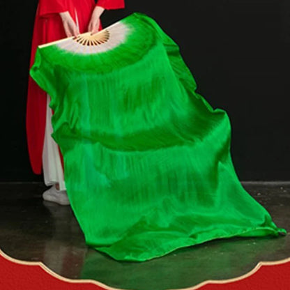 150cm Long Bamboo Silk Veil Fan With LED Light   Stage Performance Dance Costumes