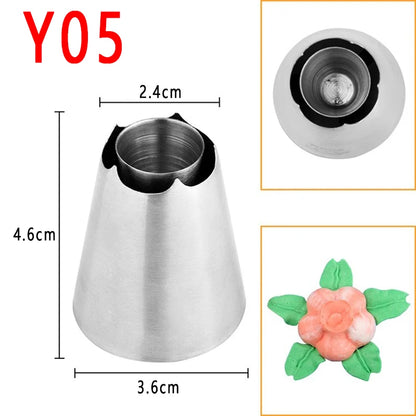 Romia Cookie Nozzles Stainless Steel Russian Nozzles Pastry Tube Icing Piping Tips Cake Cookies Dessert Decor Bake Tool