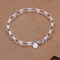 Fine 925 Sterling Silver Solid Chain Bracelet For Women Men Charm Party Gift Wedding party Fashion Jewelry