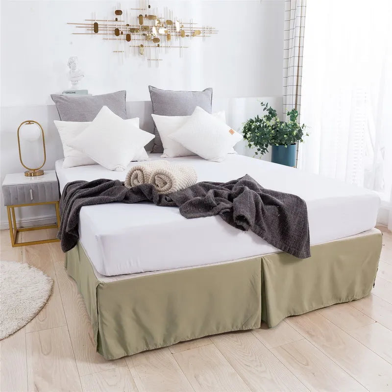 Solid Brushed Bed Skirt Standard Size for Twin Full Queen King Bedroom Beds Cover Non-slip Mattress Cover Bedsheet/ Bedspread