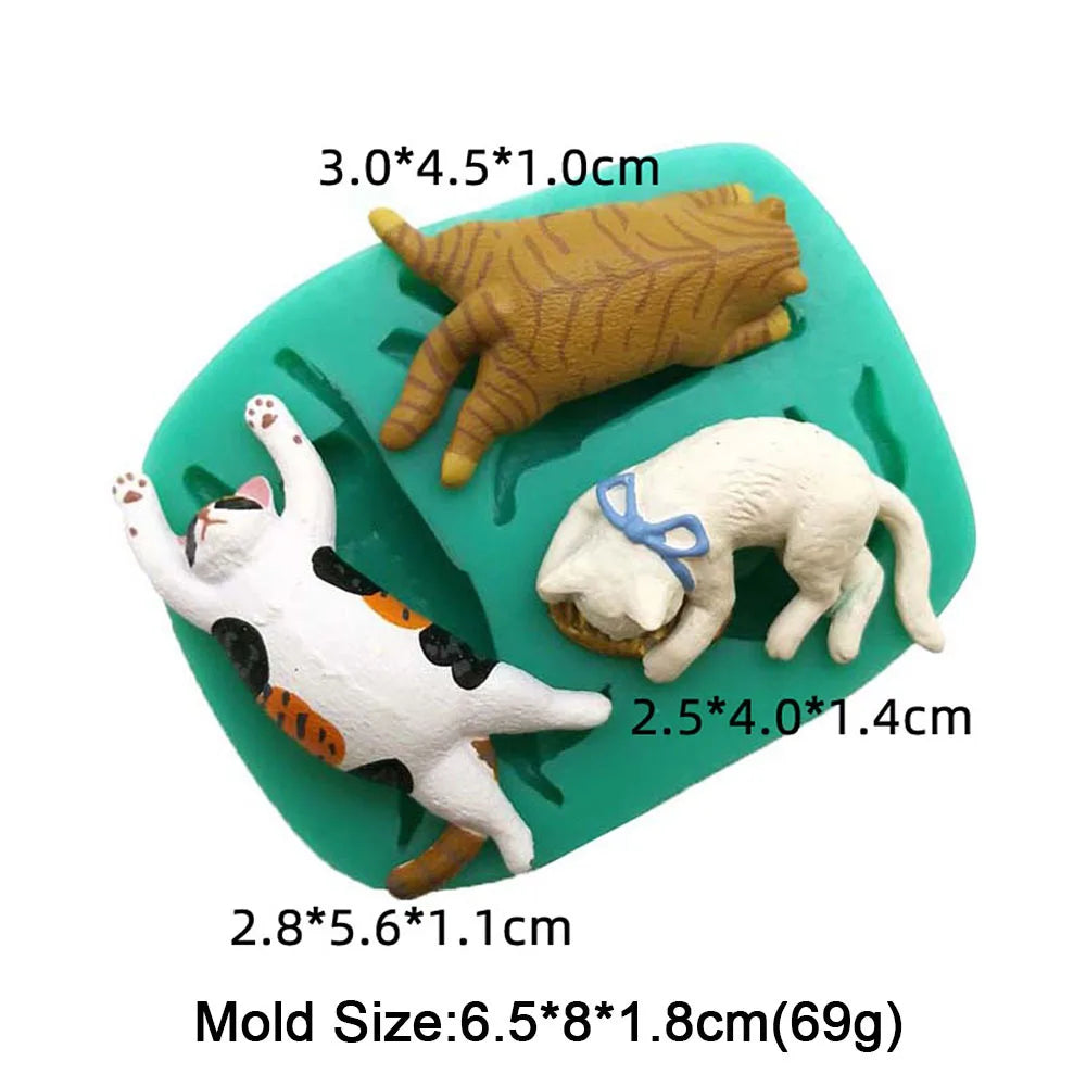 Cute Kitten Silicone Mold Cat Shape Chocolate Cookies Dessert Pudding Sugar Crafts Fondant Mould Bakeware Baking Cake Tools