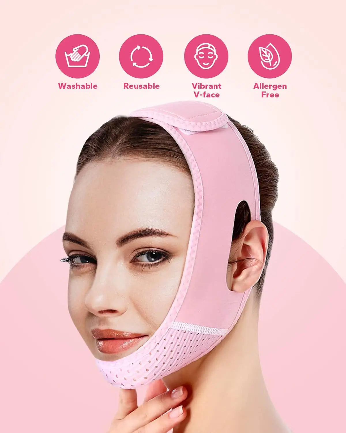 Reusable Face Strap, V Line Mask, Double Reducer, Chin-Up Patch, Chin Strap, V-Shaped Belt, Vaped Face Mask for Sagging