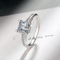 925 Sterling Silver Rings Size 5#-10# Quadrate Zircon High Quality For Women Fine Wedding  Jewelry Accessories Party Gifts