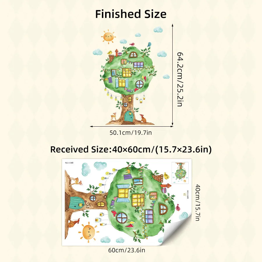 Kids’ Wall Stickers – Cartoon African Grassland Animal Decals for Nursery, Bedroom & Living Room