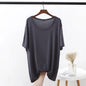 Plus size XL to 6XL Modal Tshirt short sleeves Summer women's T-shirts solid color O-Neck Loose Tee Tops Casual bottoming top