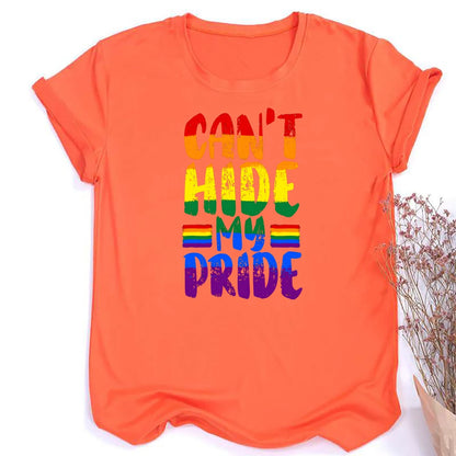 Rainbow Can't Hit My Pride Print Women Tshirt