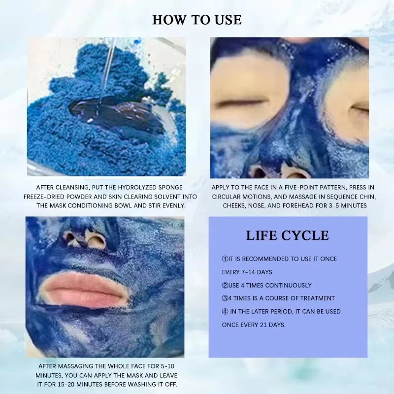 Sponge Crystallite Blue Copper Peptide Collagen Regeneration Natural Biological Extract Sponge Spicules Cell Renew Skin Care
