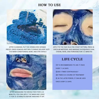 Sponge Crystallite Blue Copper Peptide Collagen Regeneration Natural Biological Extract Sponge Spicules Cell Renew Skin Care