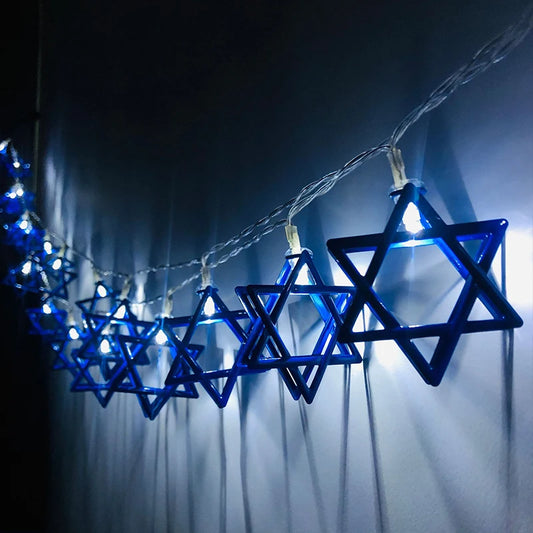 10LED Hanukkah String Lights – Mogen David Star Party Décor