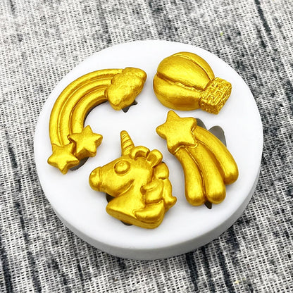 Unicorn Rainbow Hot Air Balloon Silicone Mold – Cake Decorating Tool