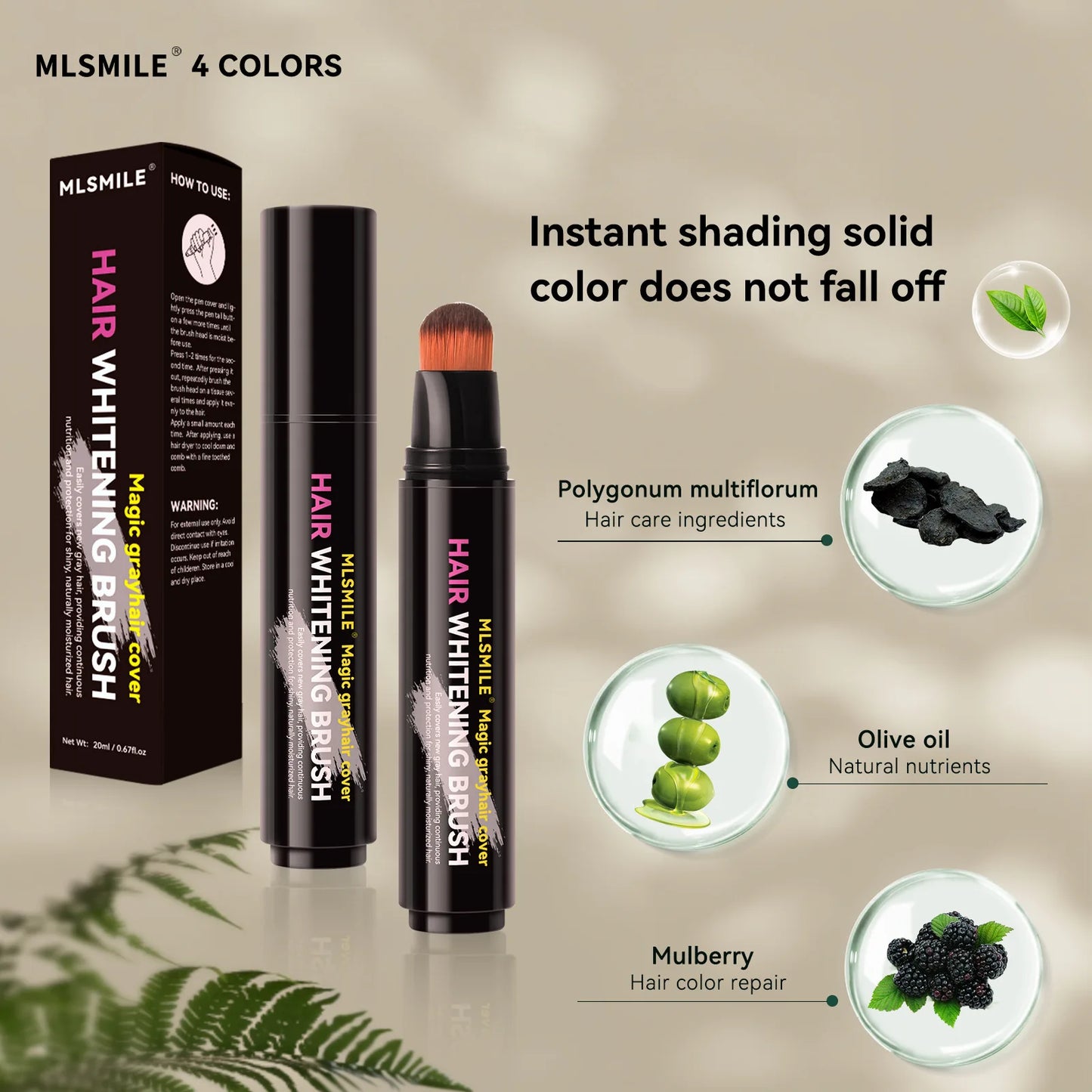 Hair Dye Pen Hair Root Touch Up Black Brown Hair Color Stick Disposable Hair Dye Cream Brush Easy To Carry Magic Stick