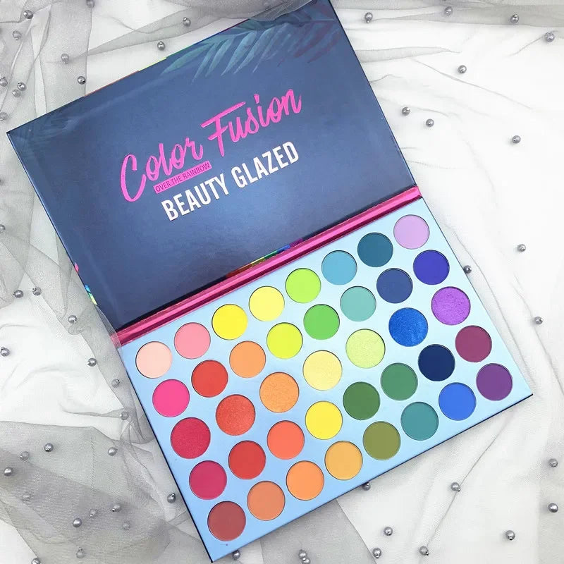 BEAUTY GLAZED 39 Color Rainbow Eyeshadow Palette Long lasting Neon Glitter Eye Shadow Pallete Eye Makeup Cosmetics