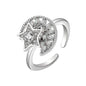 Fidget Spinner Ring Anxiety for Women Multiple Crystal Flower Eye Butterfly Animal Ring Rotate Anti Stress Wedding Jewerly