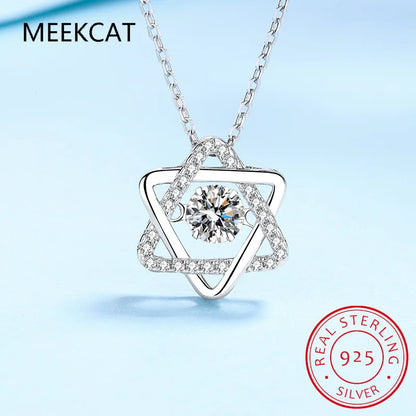 Mothers Days Gifts Star Of David 3ct Moissanite Necklace Pendant For Women Certified Silver 925 Jewelry