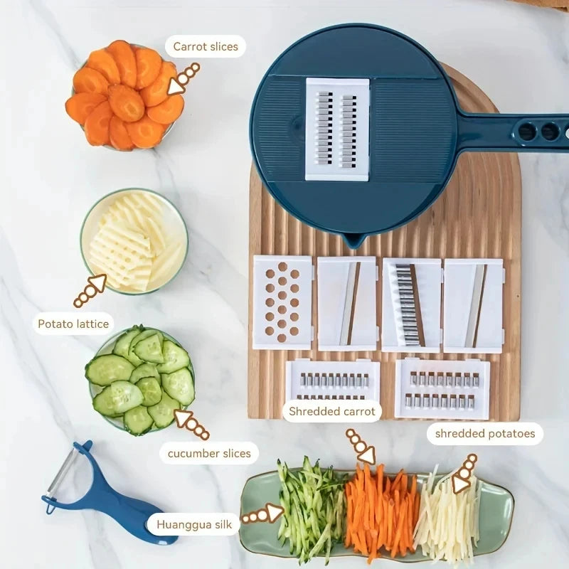 9 in 1 Vegetable Cutter Multi-Functional Potatoes Manually Cut Shred Slicer Grater Kitchenware Acceesories Tools