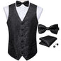 Suit Vest With Bow Tie Pocket Square Cufflinks Tuxedo Waistcoat for Men
