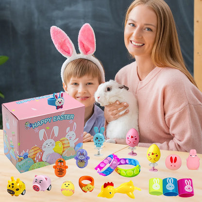 122-12PCS Easter Basket Stuffers with Stress Relief Toys Surprise Easter Eggs for Easter Egg Hunt Easter Party Favors Easter Egg