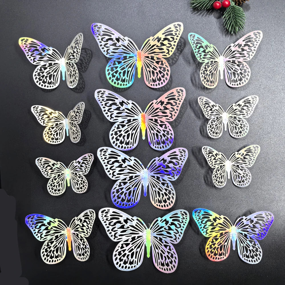 Purple Pink Butterfly Cake Decoration Happy Birthday Cake Topper Wedding Birthday Party Dessert Baking Decoration