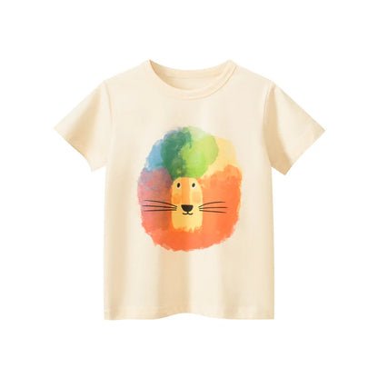 OLEKID 2025 Summer Stripe Children Boys T-shirts Printed Letter 2-8 Years Kids Little Boy Tops Short Sleeve Toddler Tees Clothes