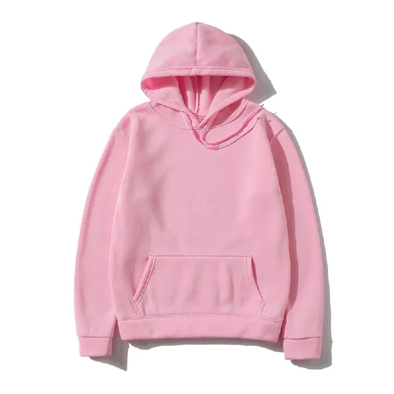 Men's and Women's Solid Color Pocket Pullover Hoodies