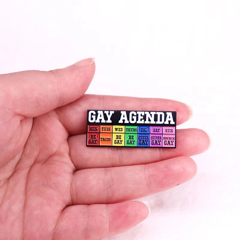 Rainbow LGBT Encourage Letters Metal Enamel Badge Gay Lesbian Asexual Transgender Adaptive Lapel Pin Jewelry Gifts Accessories