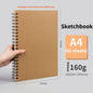 Borrence Spiral Sketchbook – Thick 160 GSM Paper in A3/A4/A5/8K/16K Sizes for Drawing, Watercolor & Art School Use
