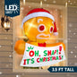 JOYFY 6 FT Tall Christmas Inflatable Gingerbread Man in Hot Cocoa Mug with Build-in LEDs for Xmas Party Outdoor Garden Decor