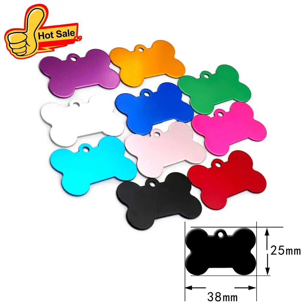 Random Mix 100pcs Aluminum Blank Dog Cat ID Pendant Engravable Ornament Tag Plates