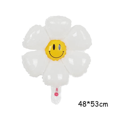 40‑Inch Yellow & White Macaron Daisy Number Foil Balloon