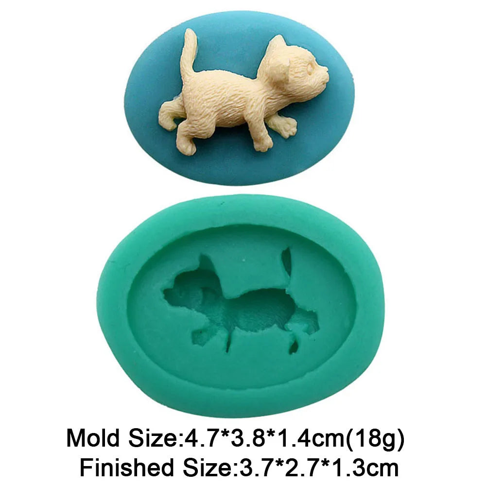 Cat Silicone Mold Cute Kitten Styles Baking Fondant Cake Decorating Tools Chocolate Sugar Cupcake DIY Kitchen Baking Mould