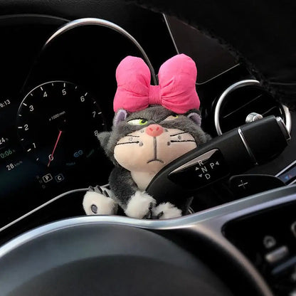 Cute Car Wiper Plush Ornaments – Capybara, Panda & Cat Turn‑Signal Switch Decorations