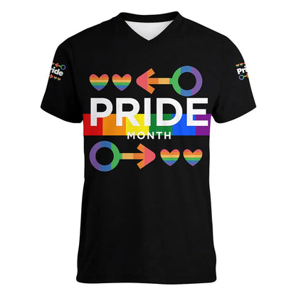 Fashion Gay Pride LGBT T-shirt For Men Women Love is Love Rainbow V Neck T Shirt Street Party Short Sleeve Oversized Tee Shirts