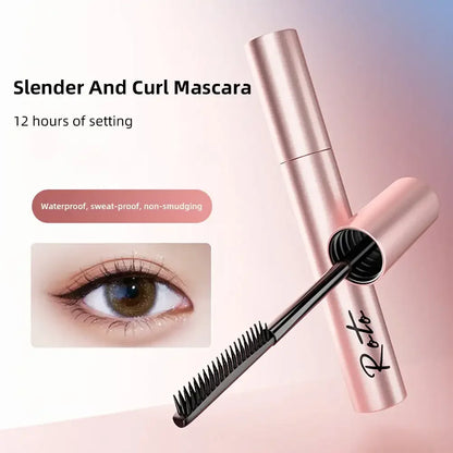 Silk Fiber Matte Mascara Makeup Ultra-Fine Brush Lengthens Eyelashes Waterproof Fast Dry Brown Black Curling Mascara Comestic