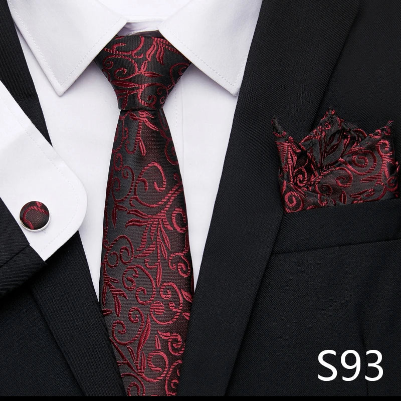 Tie Pocket Squares Cufflink Necktie Set