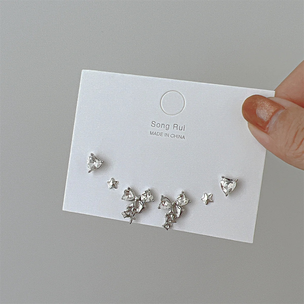 Pink Heart Stud Earrings f