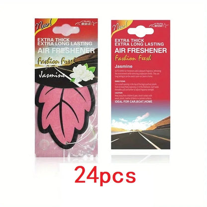 3-60 pieces Car Air Freshener, Natural Scented Tea Paper, Hanging Perfume Fragrance, Leaf Shape, Car Accessories, Interior.